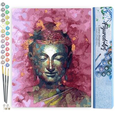 Malen-nach-Zahlen-DIY-Set – Kostbarer Buddha – gerollte Leinwand