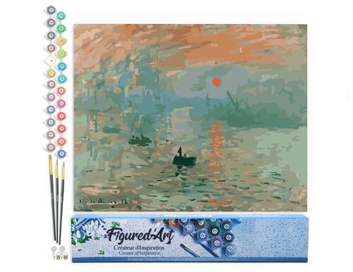 Peinture par Numéro Kit DIY - Monet impression soleil levant - Toile roulée