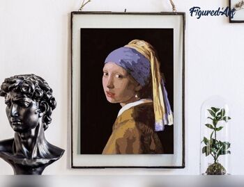 Peinture par Numéro Kit DIY - Vermeer la jeune fille à la perle - Toile roulée 4