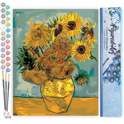 Paint by Number DIY Kit - Van Gogh - Sunflowers - Rolled Canvas