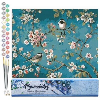 Paint by Number DIY Kit - Flowers and Birds 2 - Rolled Canvas