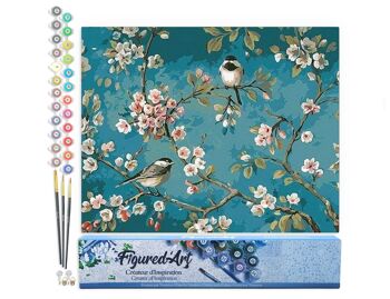 Peinture par Numéro Kit DIY - Fleurs et oiseaux 2 - Toile roulée 1