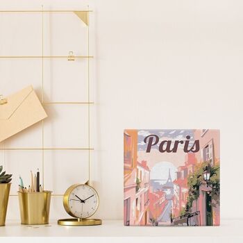 Mini Peinture par Numéros - Kit DIY 20x20cm avec cadre Vue de Paris 2