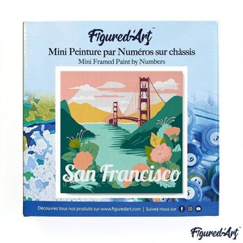 Mini Peinture par Numéros - Kit DIY 20x20cm avec cadre San Francisco 3