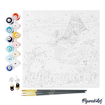 Mini Peinture par Numéros - Kit DIY 20x20cm avec cadre San Francisco 4