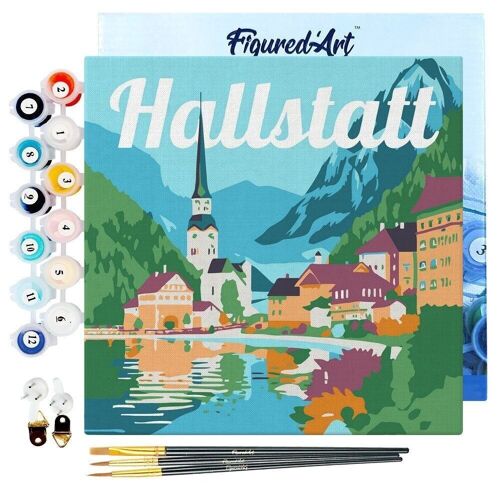 Mini Peinture par Numéros - Kit DIY 20x20cm avec cadre Hallstatt