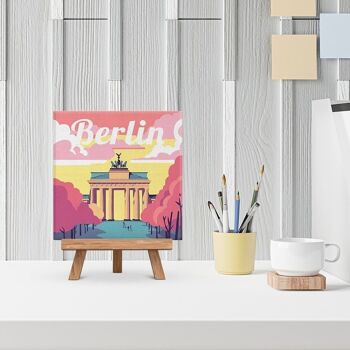 Mini Peinture par Numéros - Kit DIY 20x20cm avec cadre Berlin 2