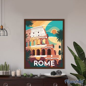Peinture par Numéros Kit DIY - Affiche Vintage Rome - Toile roulée 4