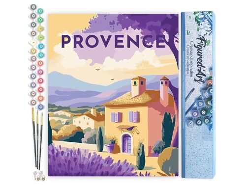Peinture par Numéros Kit DIY - Affiche Vintage Provence - Toile roulée