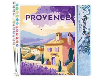 Peinture par Numéros Kit DIY - Affiche Vintage Provence - Toile roulée 1