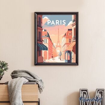 Peinture par Numéros Kit DIY - Affiche Vintage Paris - Toile roulée 4