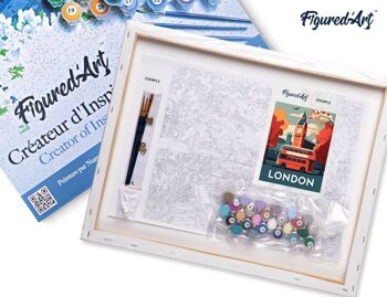 Peinture par Numéros Kit DIY - Affiche Vintage Londres - toile tendue sur châssis en bois 5