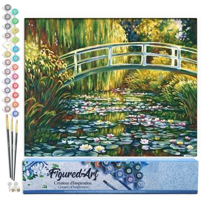 Kit de bricolaje para pintar por números - Monet, el estanque de nenúfares - Lienzo enrollado