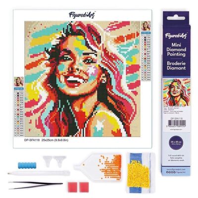 Diamantmalerei - DIY-Diamant-Stickset Mini 25x25cm gerollte Leinwand - Blonde Pop Art