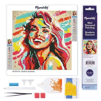 Diamond Painting - Broderie Diamant DIY kit Mini 25x25cm toile roulée - Blonde Pop Art