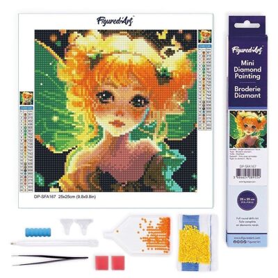 Diamond Painting - Kit ricamo diamante fai da te Mini tela arrotolata 25x25 cm - Pretty Little Fairy