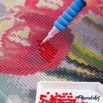 Diamond Painting - Broderie Diamant DIY kit Mini 25x25cm avec cadre - Girafe Abstraite Pop Art 6