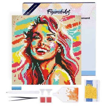 Diamond Painting - Broderie Diamant DIY kit Mini 25x25cm avec cadre - Blonde Pop Art 1