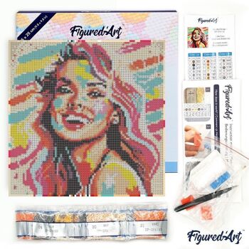 Diamond Painting - Broderie Diamant DIY kit Mini 25x25cm avec cadre - Blonde Pop Art 4