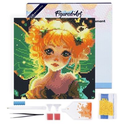 Diamond Painting - DIY Diamond Embroidery kit Mini 25x25cm with frame - Pretty Little Fairy