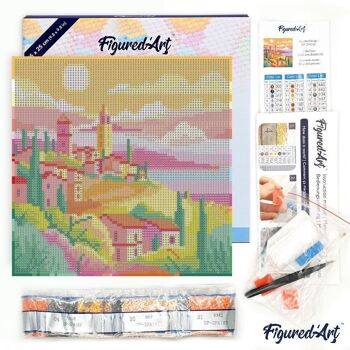 Diamond Painting - Broderie Diamant DIY kit Mini 25x25cm avec cadre - Printemps en Toscane 4