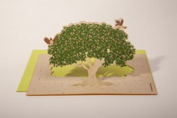 Arbre de printemps - carte de voeux en bois avec motifs pop-up 1