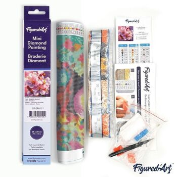 Diamond Painting - Broderie Diamant DIY kit Mini 25x25cm toile roulée - Floraison des Cerisiers 4