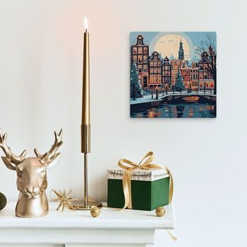 Mini Peinture par Numéros - Kit DIY 20x20cm avec cadre Noël à Amsterdam 2