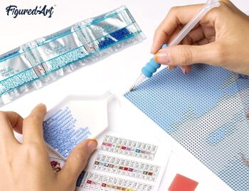 Kit de Broderie Diamant 5D - Diamond Painting DIY Renard Coloré Abstrait 40x50cm toile tendue sur châssis 7