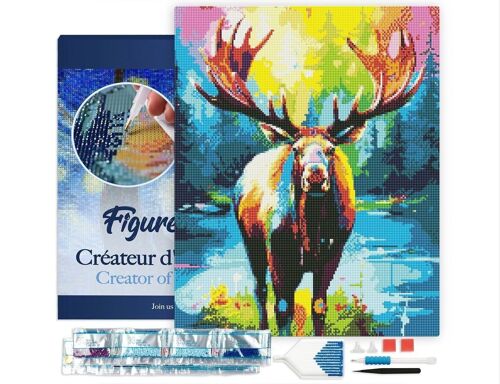 Kit de Broderie Diamant 5D - Diamond Painting DIY Orignal Coloré Abstrait 40x50cm toile tendue sur châssis