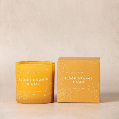 Bougie écologique parfumée à l'orange sanguine et au goji