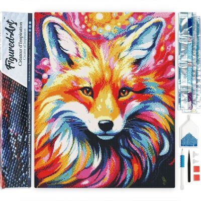 5D Diamond Embroidery Kit - DIY Diamond Painting Abstract Colorful Fox