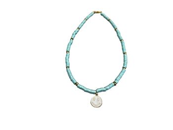 Collier Be Happy bleu turquoise 3