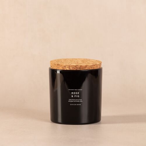 Rose & Fig Scented Noir Candle