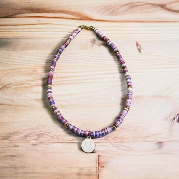 Collier Be Happy lilas multicolore 1