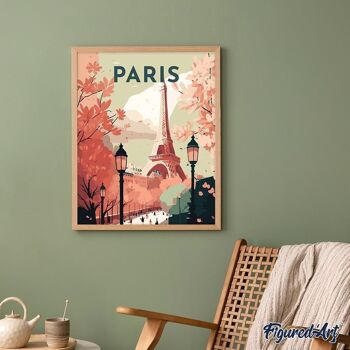 Peinture par Numéros Kit DIY - Affiche Vintage Paris 2 - toile tendue sur châssis en bois 4