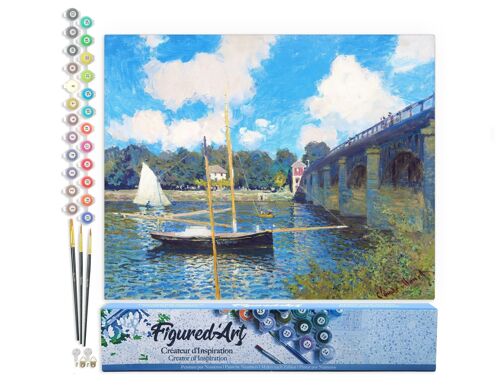 Peinture par Numéro Kit DIY - Le Pont d'Argenteuil - Monet - Toile roulée