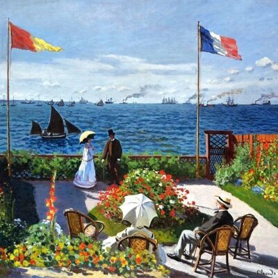 Kit ricamo punto croce fai da te - La terrazza di Sainte-Adresse - Monet