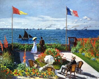 Kit de Broderie Point de Croix DIY - La terrasse à Sainte-Adresse - Monet 1