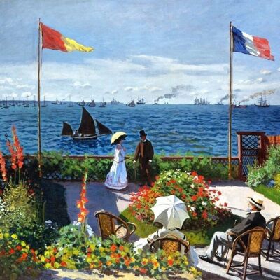 Kit de Broderie Point de Croix DIY - La terrasse à Sainte-Adresse - Monet