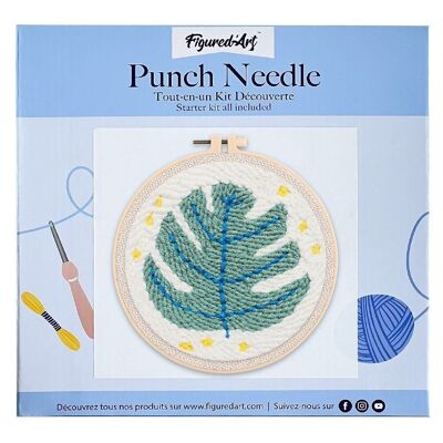 DIY Punch Needle Kit Green Leaf
