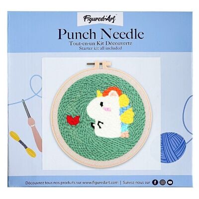 Kit Punch Needle DIY Petit Dragon et Coeur