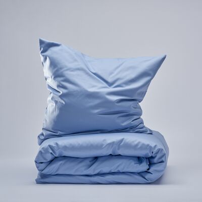 400TC Sateen Duvet Set - Light Blue-EU Single (150x210; 50x70)