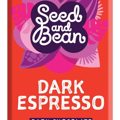 Barra de chocolate Espresso oscuro con semillas y frijoles 58% orgánico 30x25 g