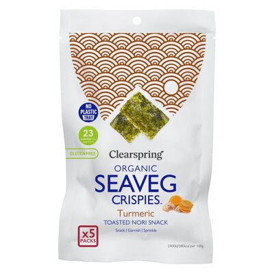 Multipack organic seaweed chips - Turmeric 5x4g (KOR-ORG-023)