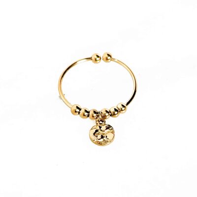 Round charm ring - Stainless steel