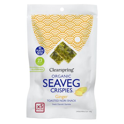 Multipack organic seaweed chips - Ginger 5x4g (KOR-ORG-023)