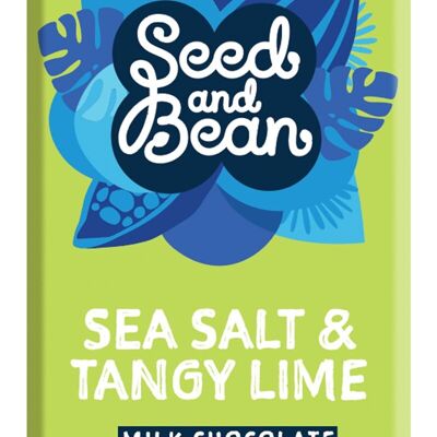 Sale marino della Cornovaglia con semi e fagioli e latte di lime piccante 37% tavoletta di cioccolato biologico 30x25g