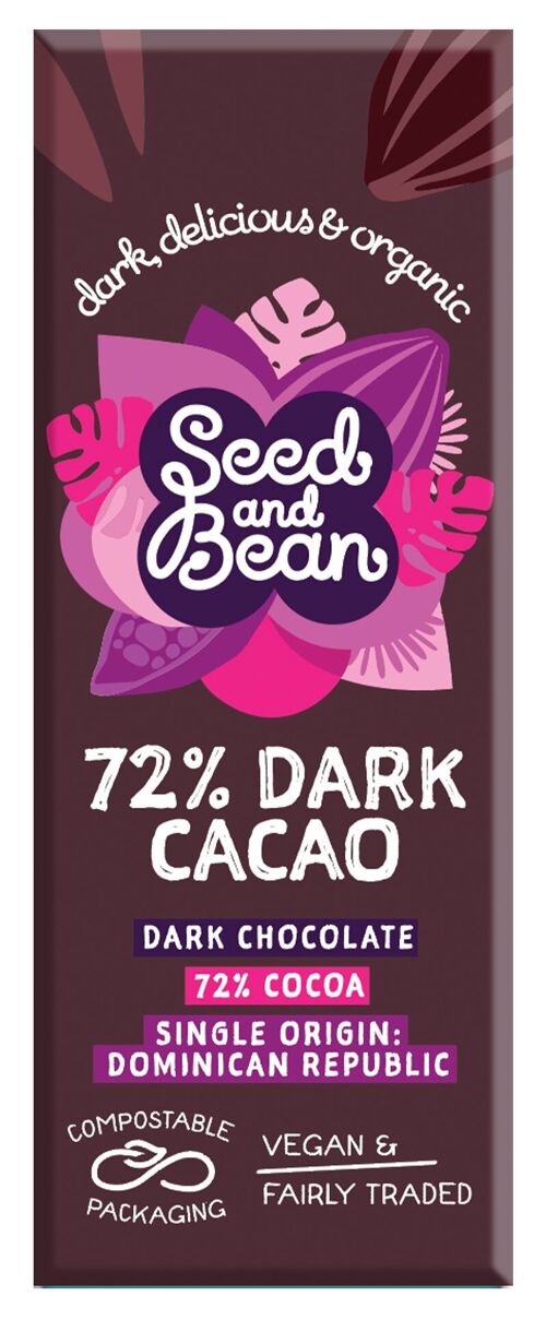 Seed and Bean 72% Dark Organic 30x25g Chocolate Bar