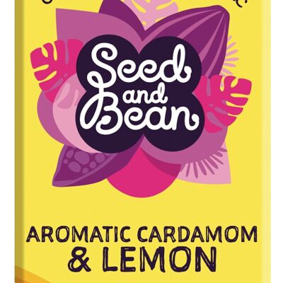 Seed and Bean Aromatic Cardamon & Lemon Dark Chocolate 58%  Organic 10x75g Bar